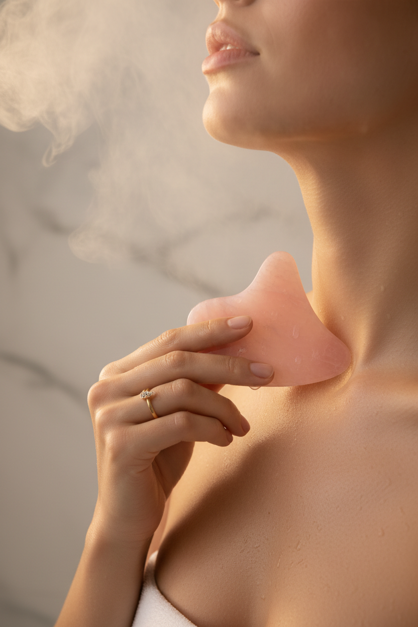 Bâton Gua Sha cou corps douche luxueuse