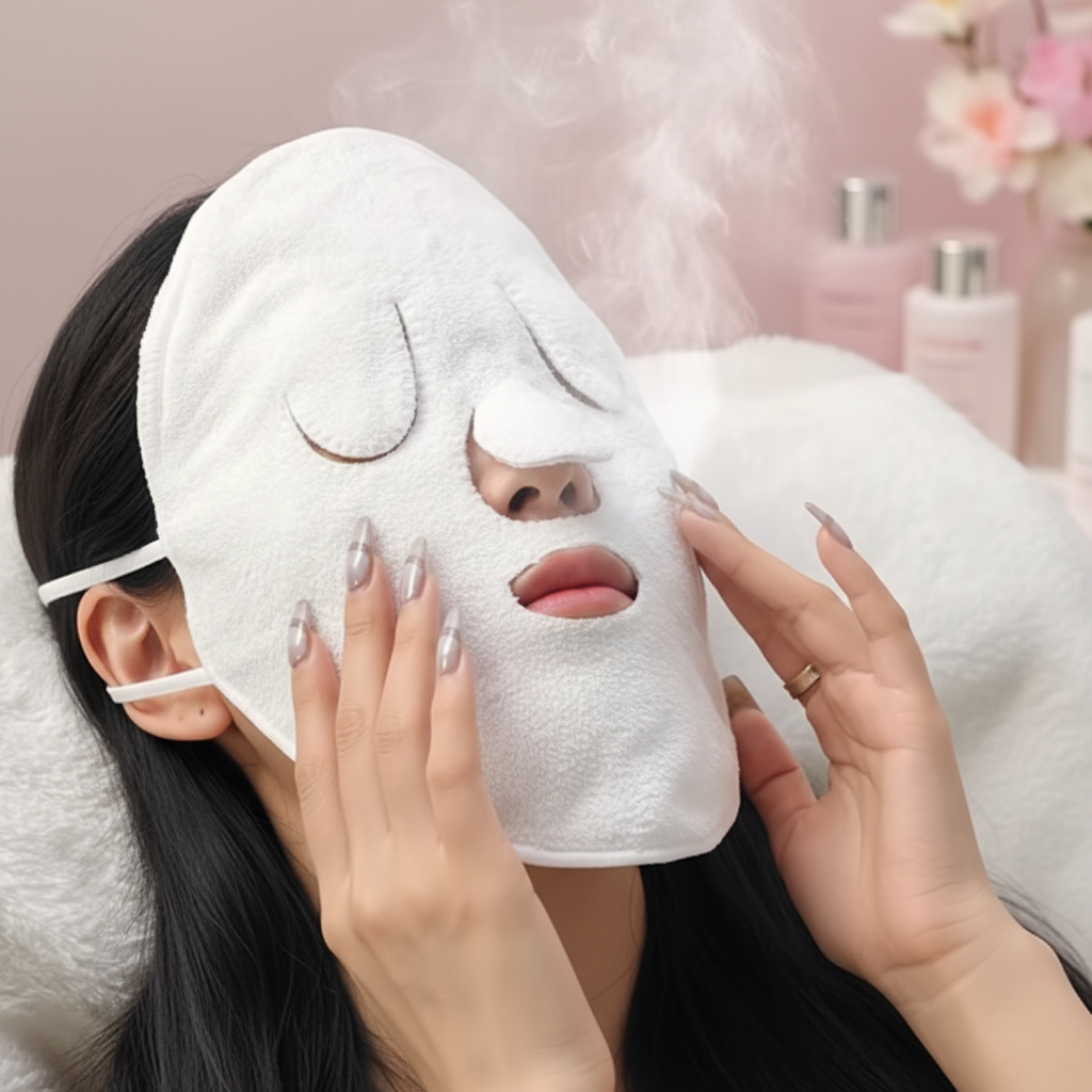 Femme coréenne masque vapeur