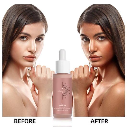 Avant/Après Milano Drop – résultat bronzage naturel sur la peau